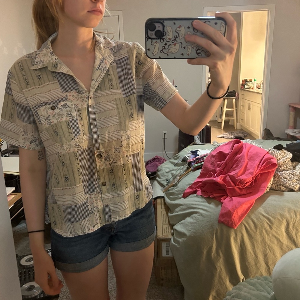 Women's Patchwork Short Sleeve Shirt